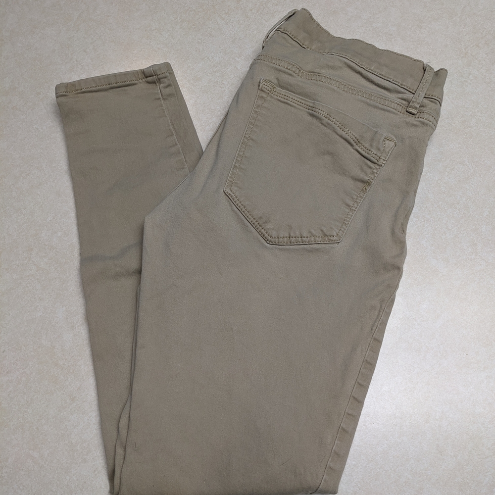 Express Stretch Leggings Mid Rise 10R Cream Khaki